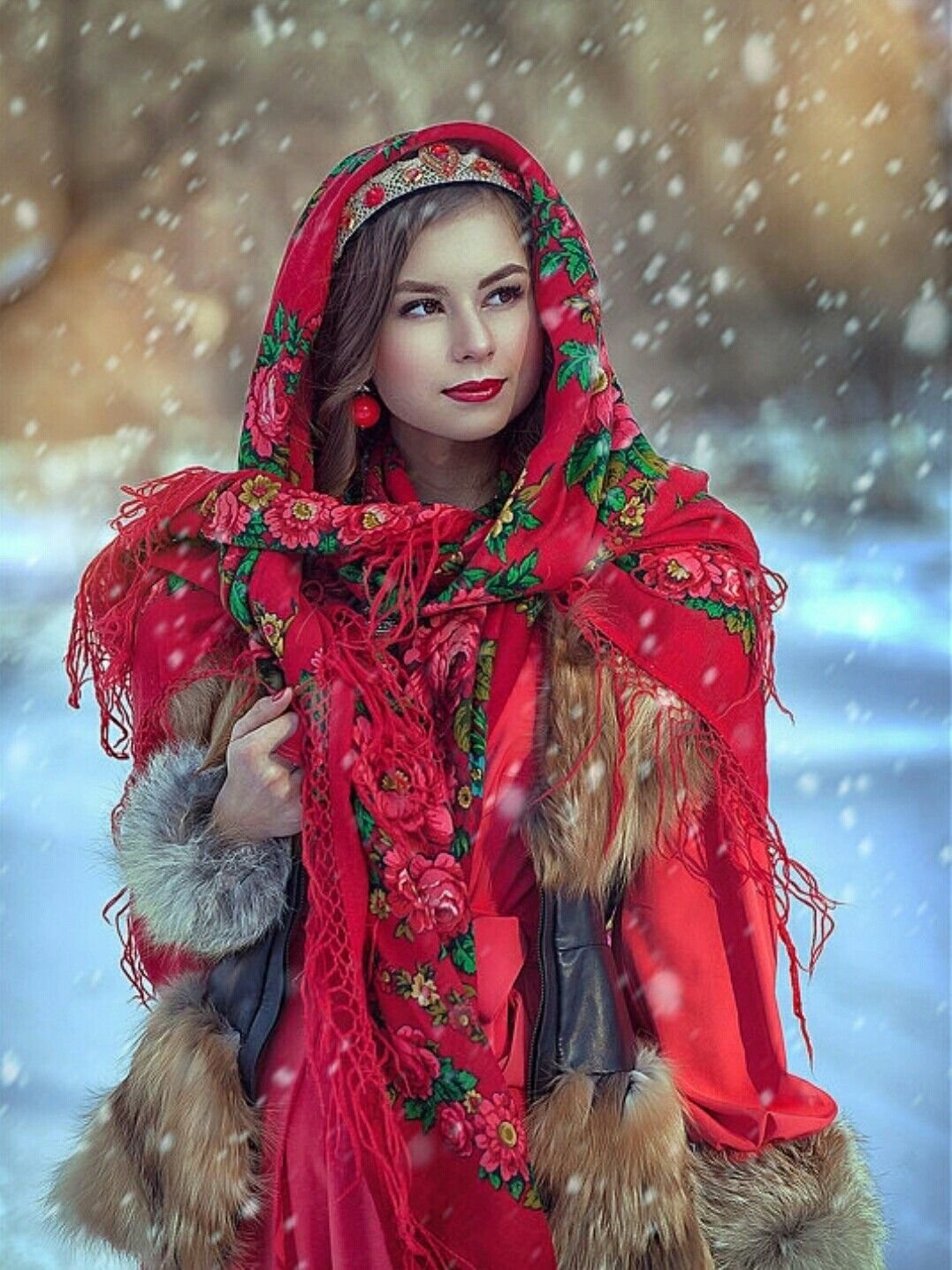 Beautiful girl Women in Slavic costumes in Zhangjiagang